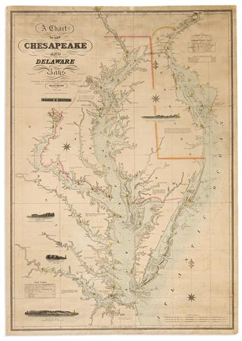 (CHESAPEAKE.) Fielding Lucas. A Chart of the Chesapeake and Delaware Bays.                                                                       